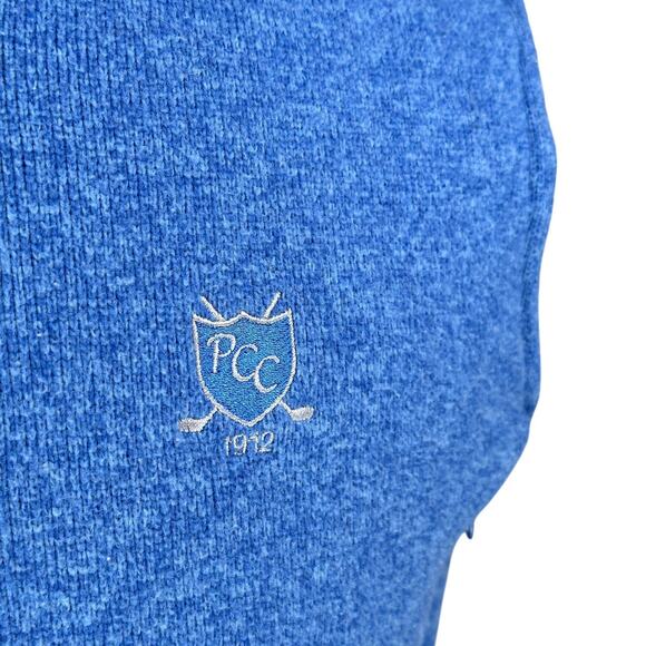 Peter Millar Crown Sport Reversible Fleece Vest Men's Small Blue Gray 1912 Club - Picture 2 of 12